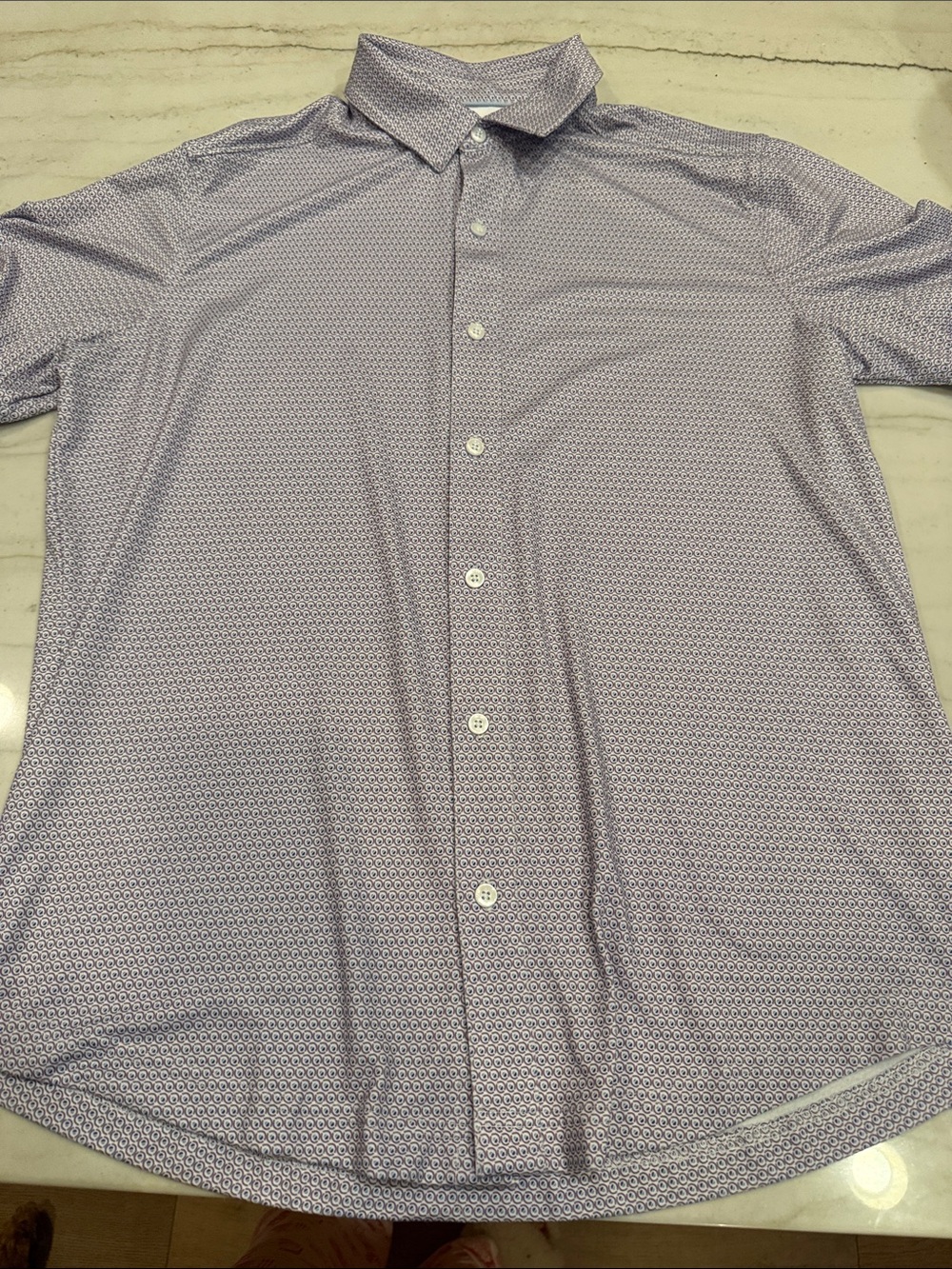Johnston & Murphy Men’s Lavender Micro-Print Button-Down Shirt